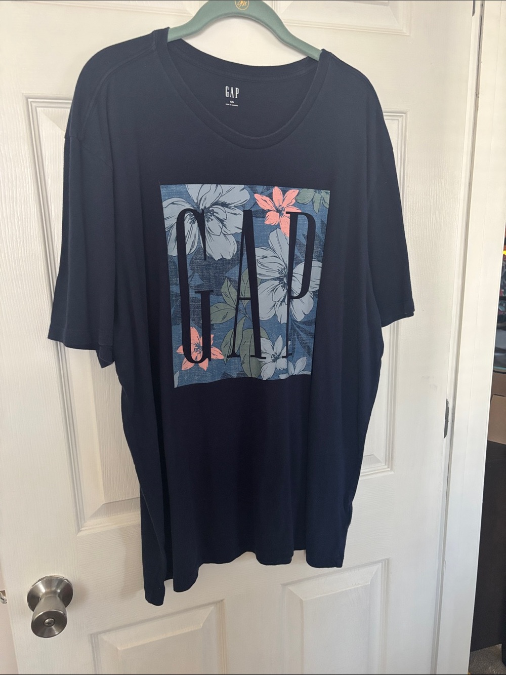 GAP Navy Short-Sleeve Tee with Floral Logo